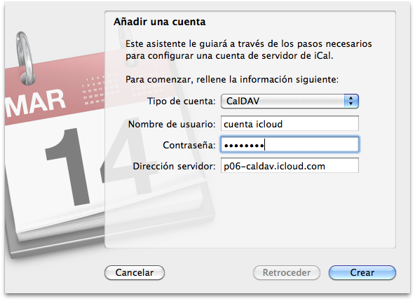 Preferencias iCal